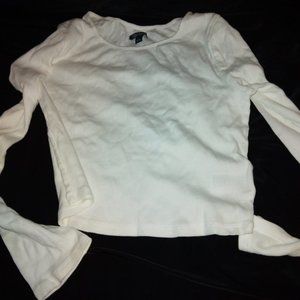 Long Sleeved Ribbed Cropped Top Women's Size Large